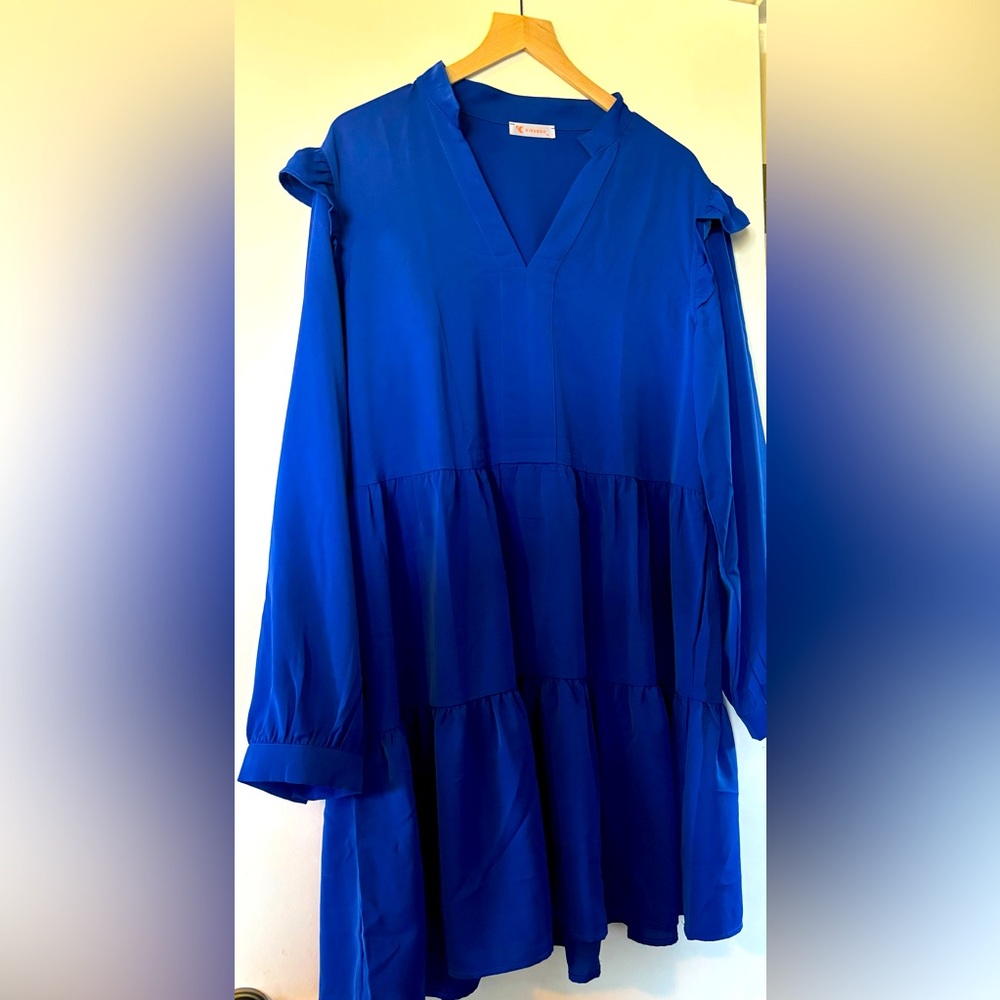 Kirundo summer dress, royal blue size XL